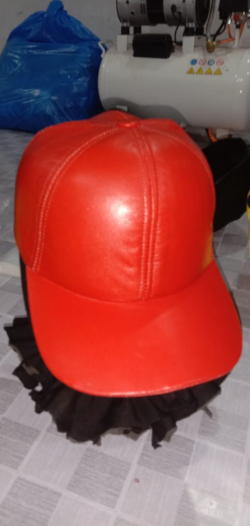 Red Leather Snapback